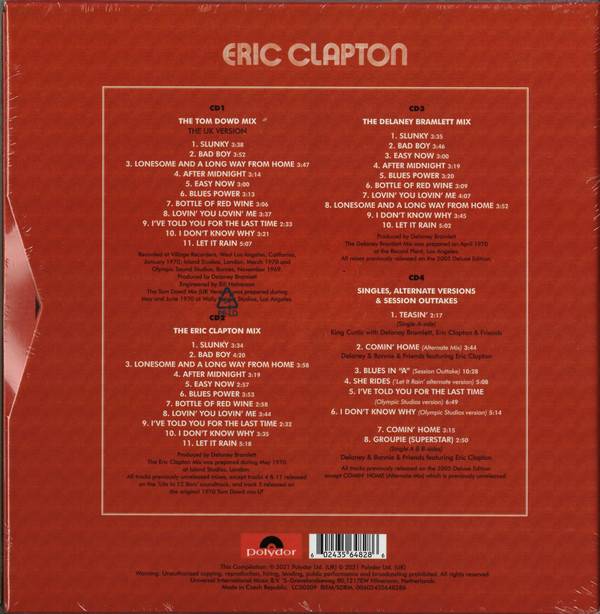 Eric Clapton Eric Clapton [Anniversary Deluxe Edition] : Back